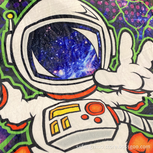 50*60 inch soft flannel custom print space astronomical blanket with logo